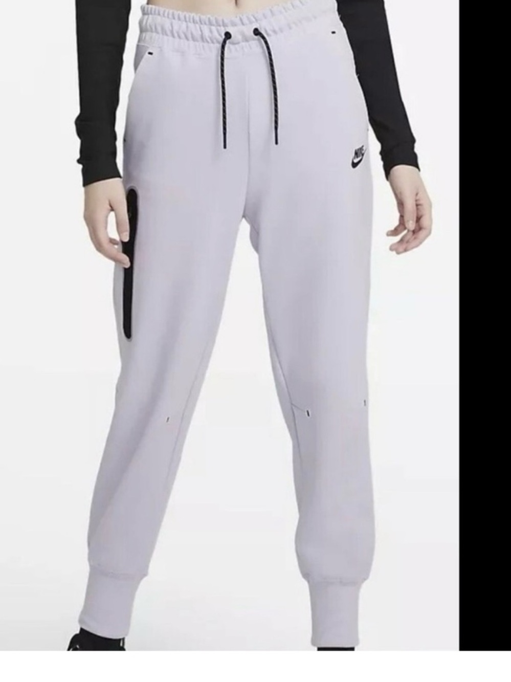 Nike Women's Light Lavender Jogger Pants with Black Accents - Picture 2 of 7